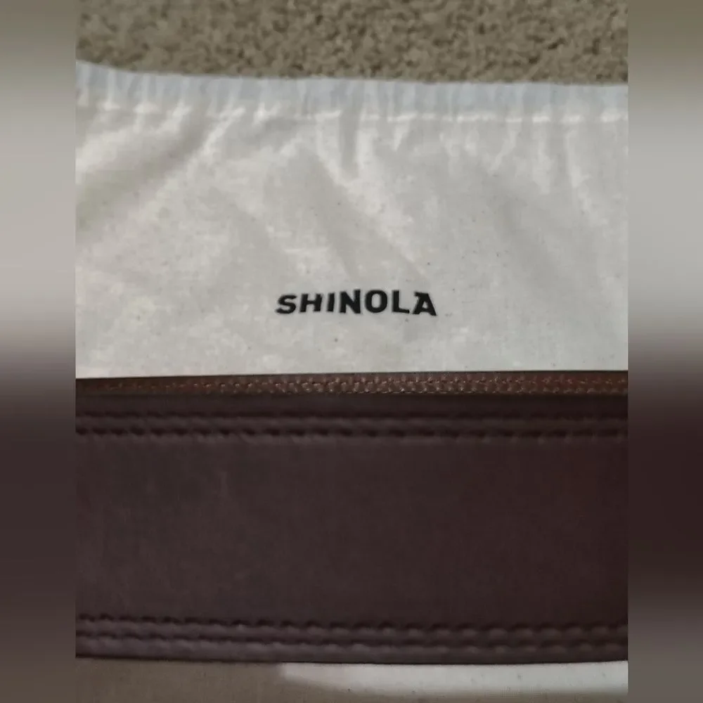 NWT Men’s Shinola Double Stitch Leather Belt Dark Brown, Size 32